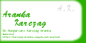 aranka karczag business card